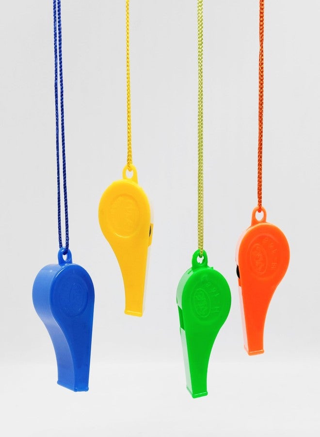 سينو صفارة ألعاب، صفارة بخيط نايلون، صفارة أمان، ألعاب مرئية، أدوات إصدار ضوضاء لألعاب الأولاد والبنات المدرسية - عبوة من 4 صفارات بي بي - Image 1